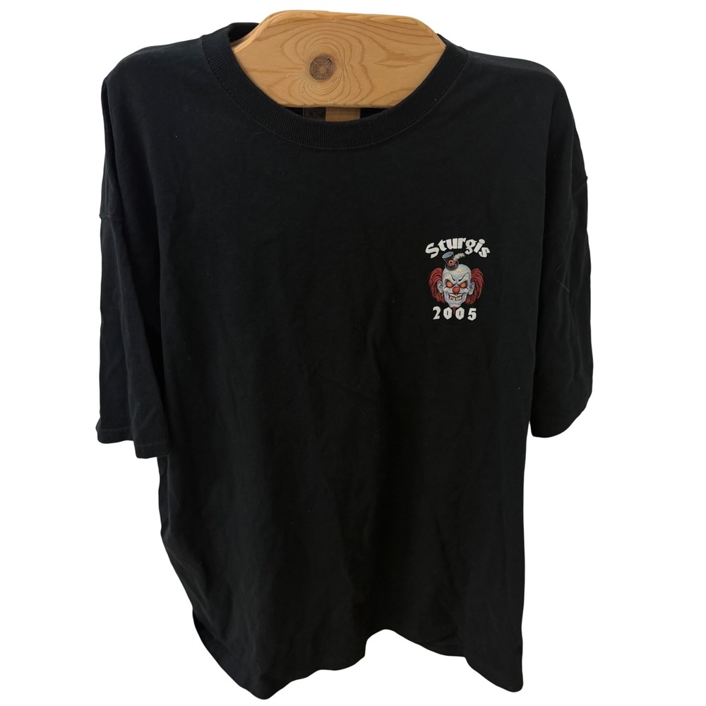 Vtg 2005 Sturgis Motorcycle Rally‎ Clown T-Shirt Mens 2XL XXL Y2K Retro Horror